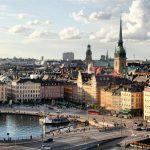 Vistas panorámicas de Gamla Stan en Estocolmo desde el Ascensor Katarina