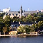 Vistas panorámicas de la isla Djurgarden de Estocolmo desde el Ascensor Katarina