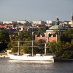 Vistas panorámicasde la isla Djurgarden de Estocolmo desde el Ascensor Katarina
