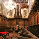 Sillería del coro en la Catedral de Tarazona en Aragón