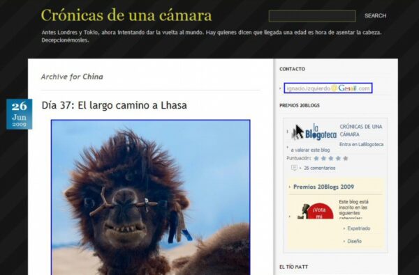 Blog personal "Crónicas de una cámara" de Ignacio Izquierdo