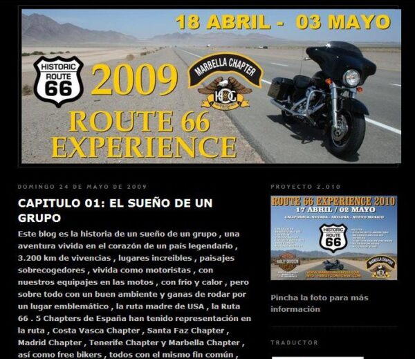 Blog Route 66 Experience 2009 del club Harley Marbella Chapter 