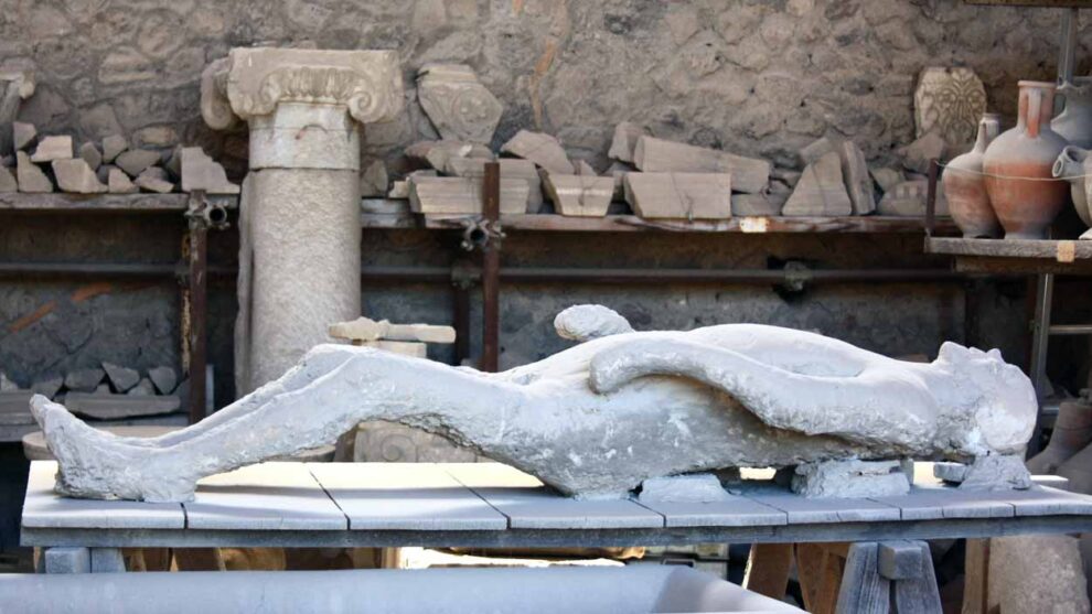 Figura humana en el almacén del Foro de Pompeya