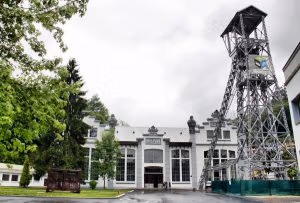 San Luis väl i Samuño-dalens ekomuseum för gruvdrift i Asturien