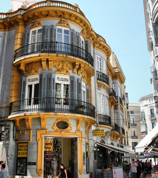 Edificio del centro histórico de Málaga