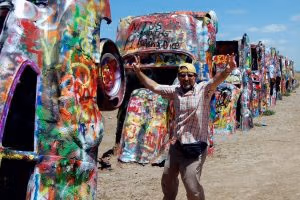 Cadillac Ranch nær Amarillo i Texas
