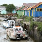 Casas de pescadores de Chateau d´Oléron en la isla de Oléron en Francia