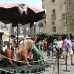Tiovivo infantil en el Mercado Medieval de Mondoñedo en Galicia