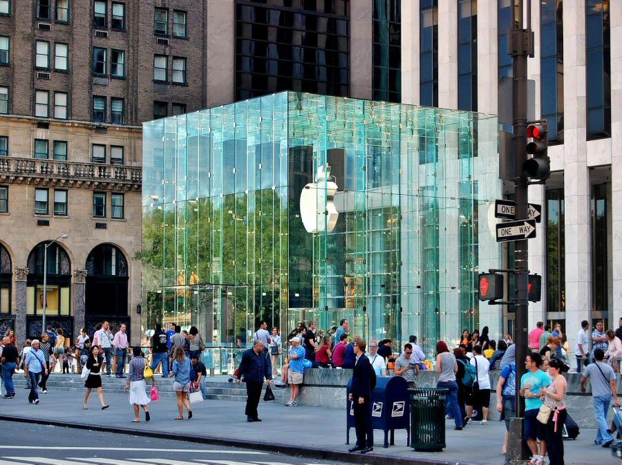 La manzana de Apple en Manhattan en Nueva York