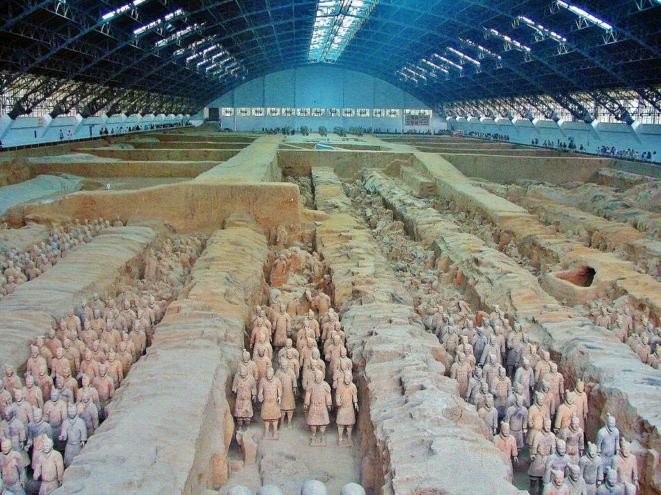 Fosa 1 de las excavaciones de los Guerreros de Terracota en Xian