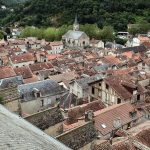 Vistas panorámicas de la bastida Villefranche de Rouergue al sur de Francia