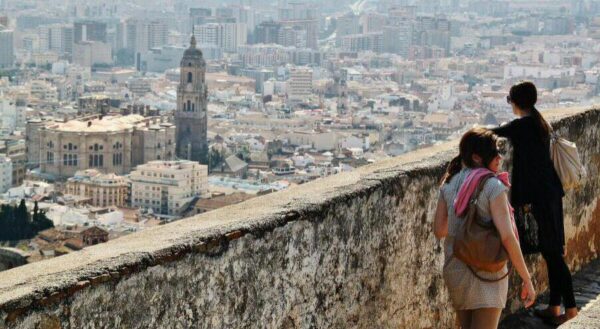 Vistas panorámicas de Málaga desde el Castillo de Gibralfaro 