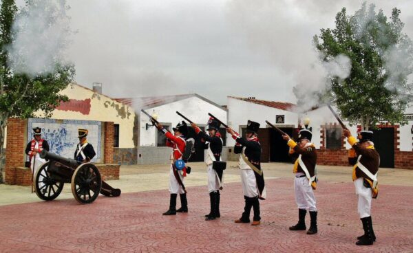 Ensayo de la recreación histórica de la Batalla de la Albuera en Badajoz