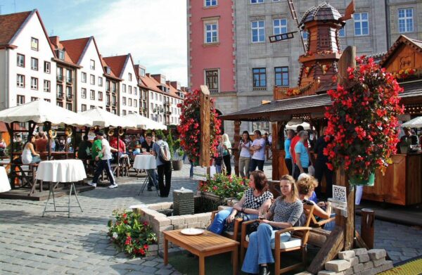Rincón de la plaza del Mercado de Wroclaw en Polonia