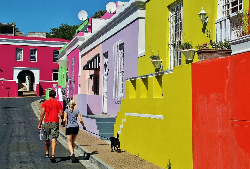 Barrio malayo de Bo-Kaap en Ciudad del Cabo en Sudáfrica