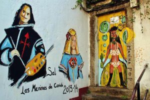 Ruta de las Meninas en el barrio de Canido en Ferrol en Galicia
