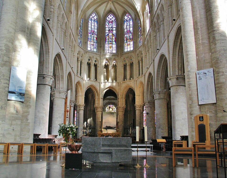 Abside de la catedral de Bruselas en Bélgica