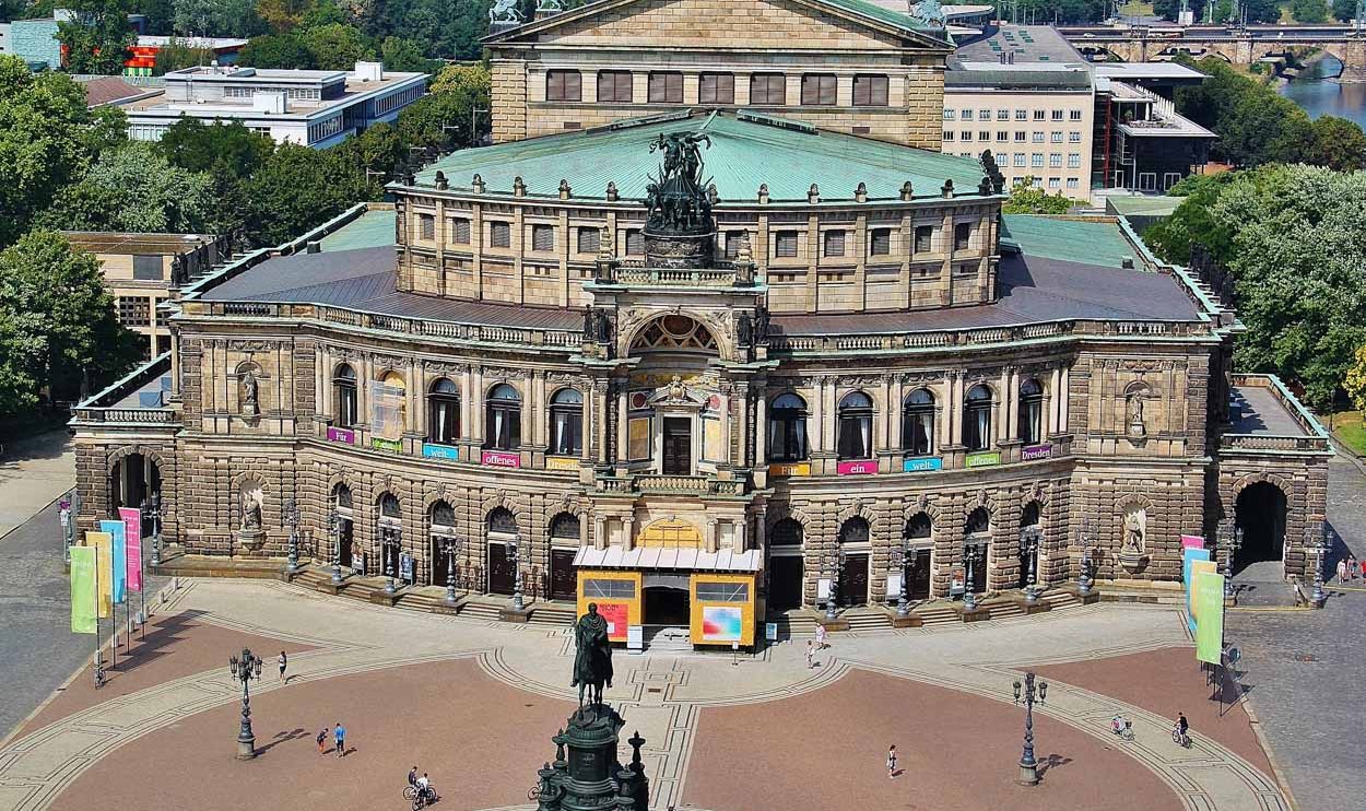 Opera de Dresde desde torre del palacio Residencial