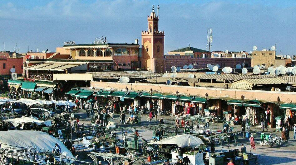 Plaza Jemaa El Fna en Marrakech en Marruecos