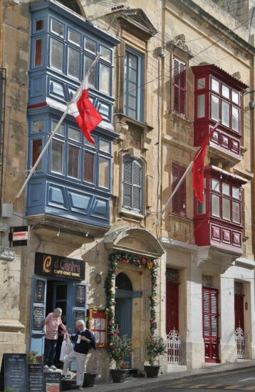 Casa con balcón con galería en Birgu en Malta