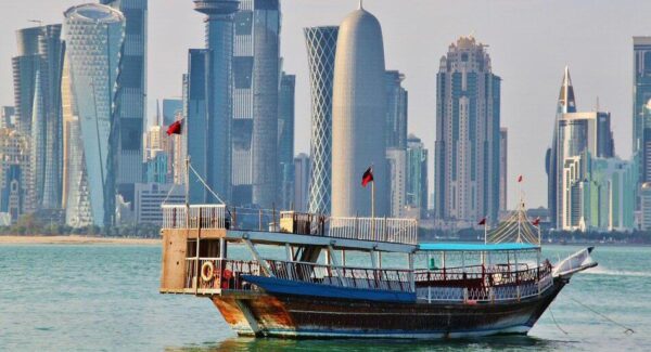 Skyline del centro financiero de Doha en Qatar