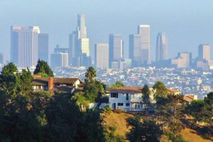Vistas panorámicas del downtown de Los Angeles en California