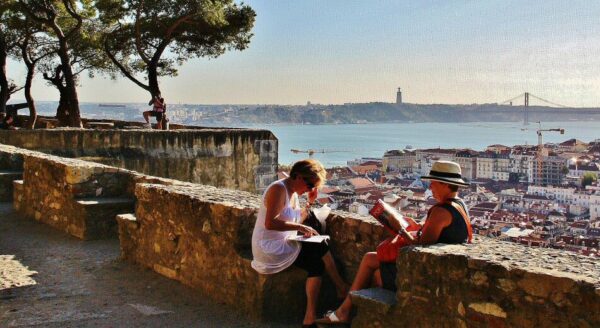 Vistas panorámicas de Lisboa desde el castillo de San Jorge