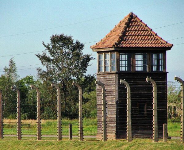 Ancien camp de concentration d'Auschwitz II Birkenau en Pologne