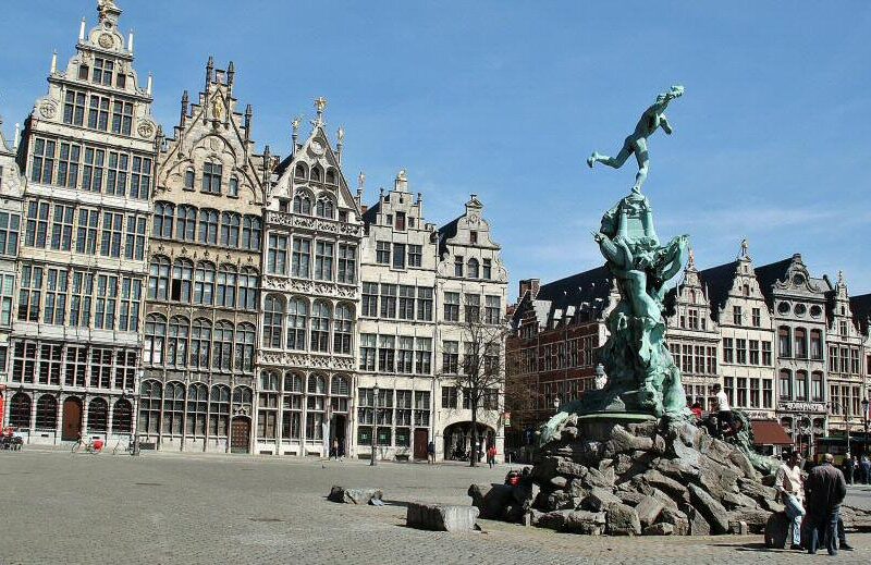 Plaza Mayor de Amberes en Flandes en Bélgica