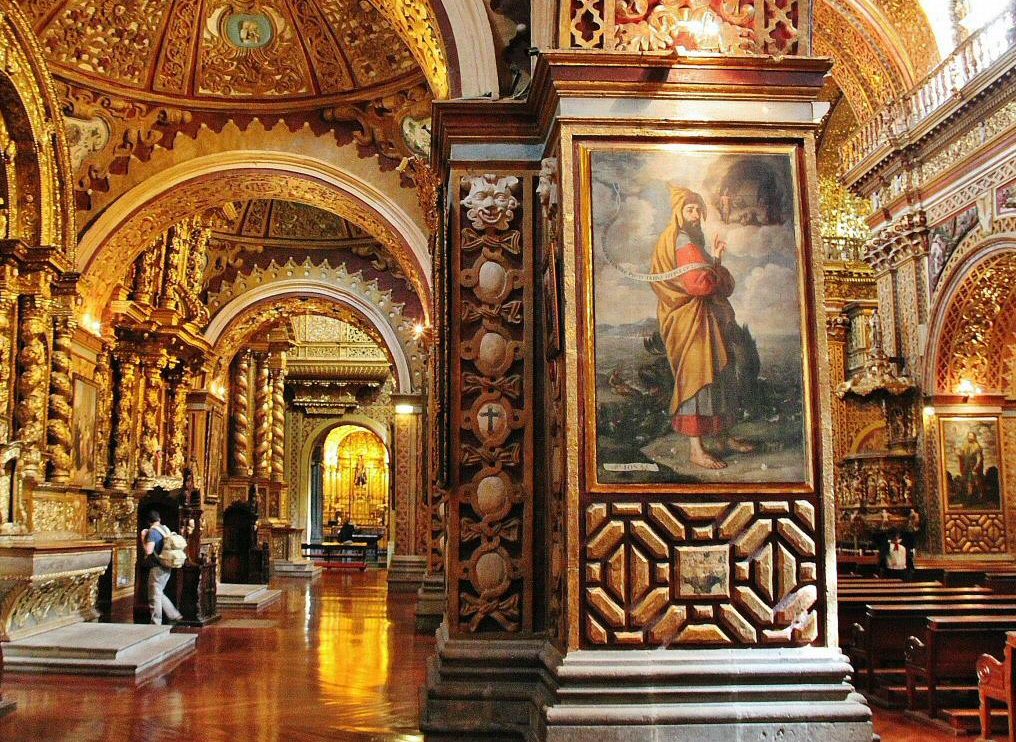 Iglesia de la Compañía en Quito en Ecuador