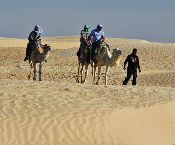 Paseo en dromedario en las dunas de Douz en Túnez
