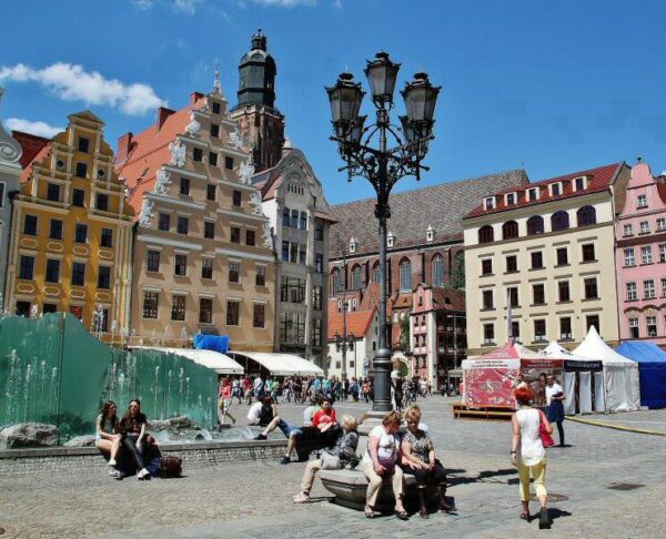 Plaza del Mercado de Wroclaw en Polonia
