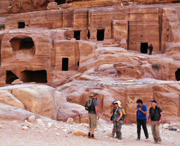 Tumbas nabateas en Petra en Jordania