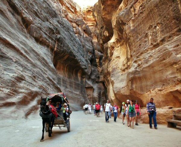 Desfiladero Siq en Petra en Jordania