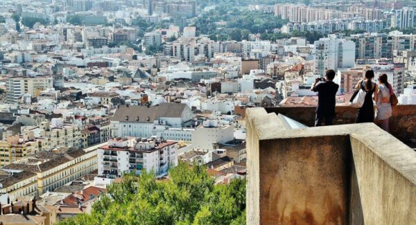 Vistas panorámicas de Málaga desde el Castillo de Gibralfaro 