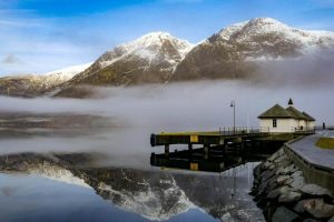 Paisajes de Eidfjord en el Fiordo Hardanger en Noruega