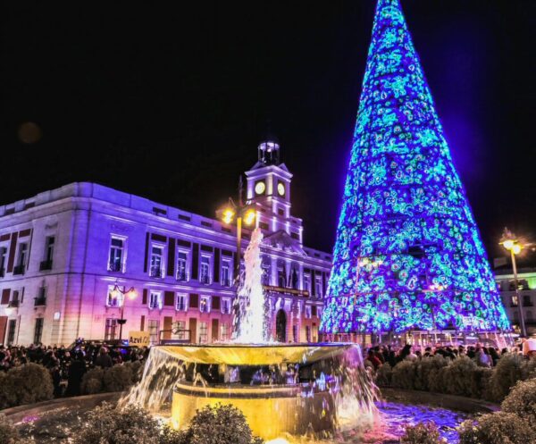 Puerta del Sol à Madrid à Noël
