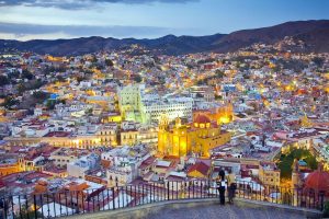 Atardecer desde el mirador de Pípila en Guanajuato en México