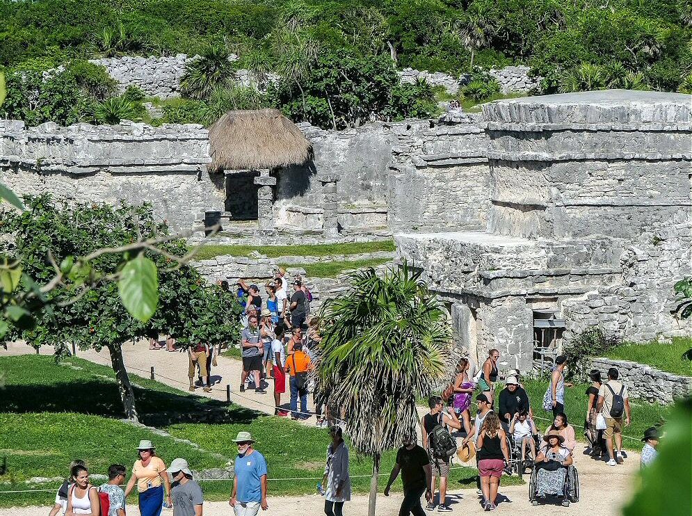 Antigua ciudad maya de Tulum en Yucatán en México