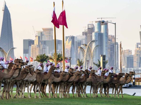 Guardia Real en la Corniche de Doha en Qatar