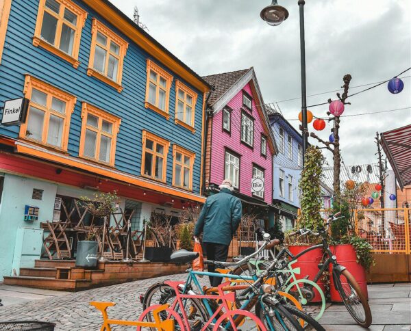 Casas de colores de Fargegaten en Stavanger