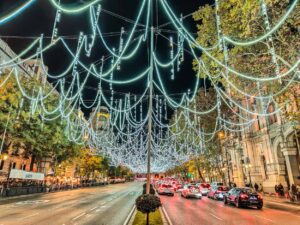 Luces de Navidad en la calle de Alcalá de Madrid