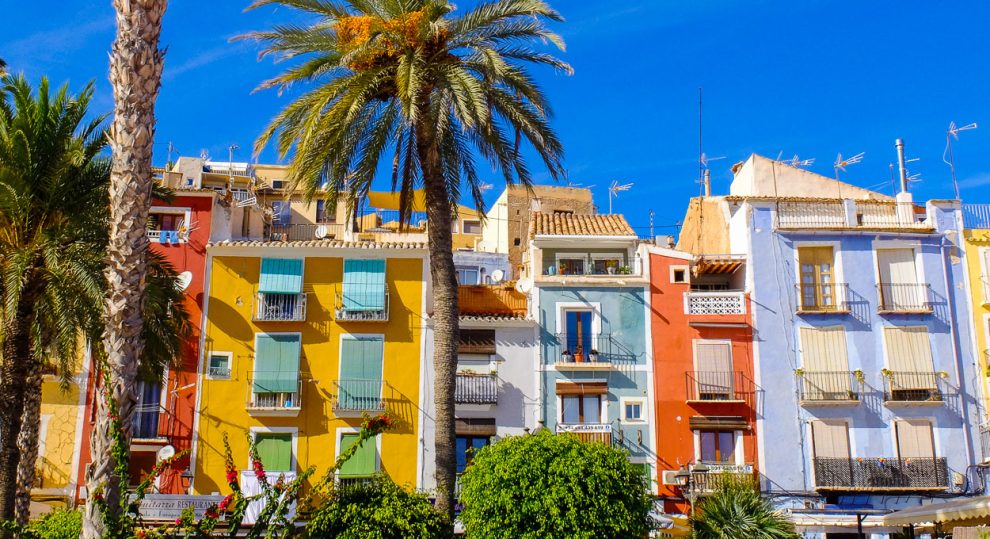 Casas de colores en Villajoyosa en Alicante