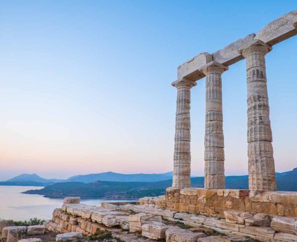 Templo de Poseidón en Cabo Sunion en Grecia