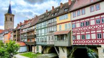 Puente Kramer en Erfurt en Alemania