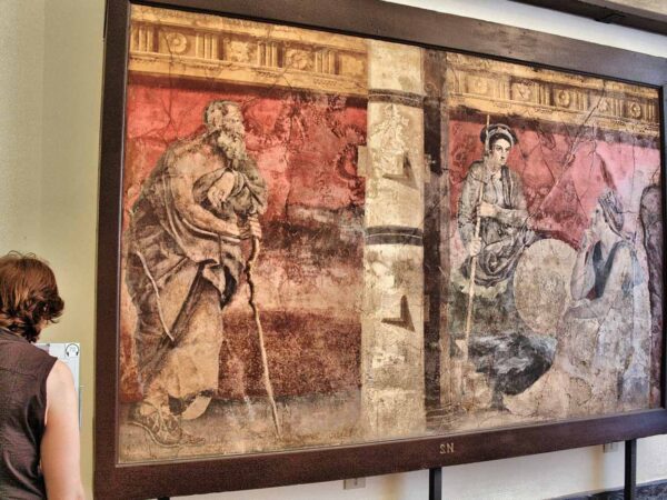 Pinturas murales de Pompeya en Museo Arqueológico de Nápoles