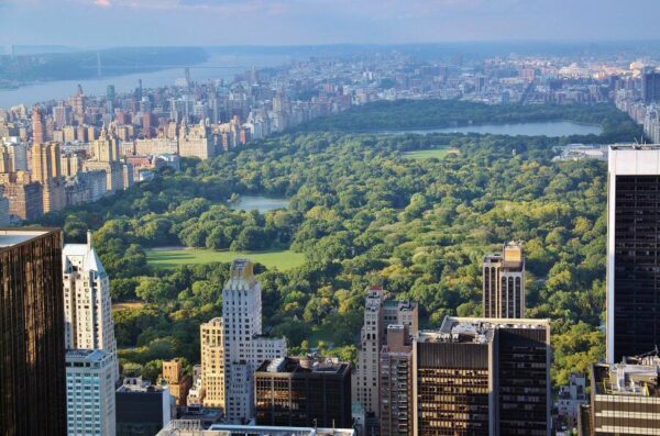 Vistas de Central Park en Nueva York desde la terraza Top of the Rock