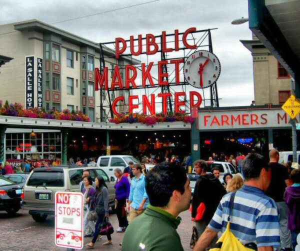 Pike Place Market en Seattle en el estado de Washington
