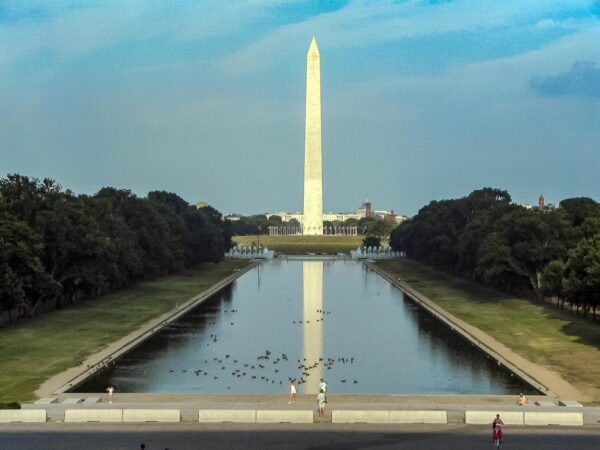 Washington Memorial desde el Monumento de Lincoln