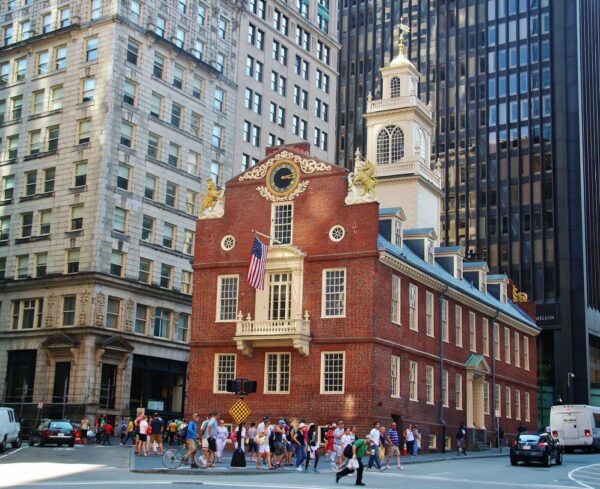 Old state House en el Freedom Trial de Boston